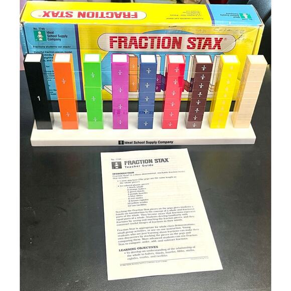Ideal School Supply Fraction STAX Math Manipulatives Set Tower Cubes Learning - Picture 1 of 8